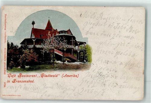 Frantiskovy Lazne 1904 Gasthaus Cafe Stadtwald Amerika