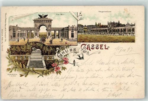 Kassel 1897 Orangerieschloss Kurtor Hessendenkmal