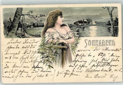 1901 Sonnabend Jugendstil sign. Fründt 1899 AK
