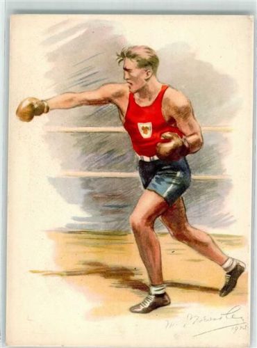 Vydano na podporu ceskoslovenskeho vyboru olympijskeho Boxen 1945 Künstlerkarte