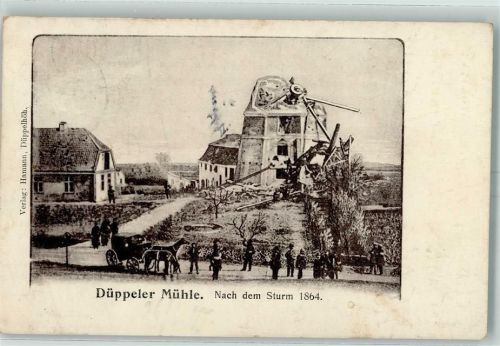 Düppel 1910 Düppeler Mühle nach dem Sturm 1864