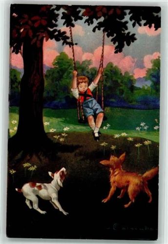 1920 - 1930 Kind Schaukel Hunde