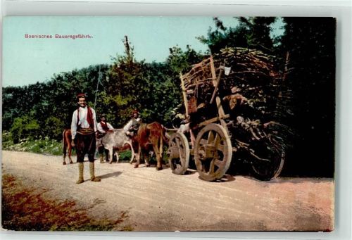 Tuzla 1914 Bosnisches Bauerngefährt Tracht Ort lt. Verlag
