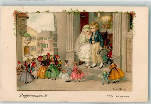 Puppen Hochzeit die Trauung Kinder Verlag A. Rökl Nr. 1362