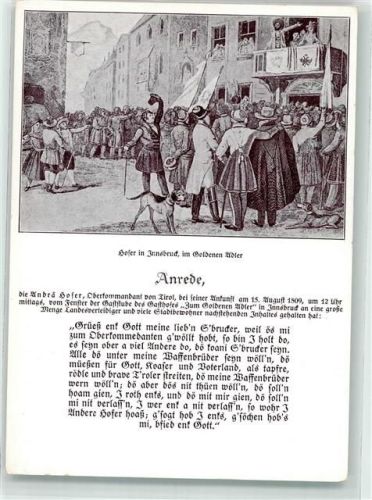 Innsbruck Im Gasthaus zum Goldenen Adler anno 1809