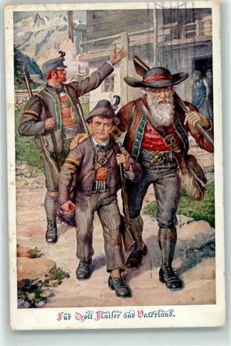 1916 Für Gott Kaiser und Vaterland Trachten Gewehr Abschied Nr 284