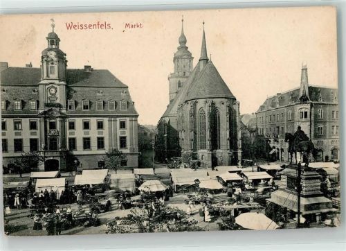 Weißenfels Markt Marktszene Denkmal Kirche Rathaus