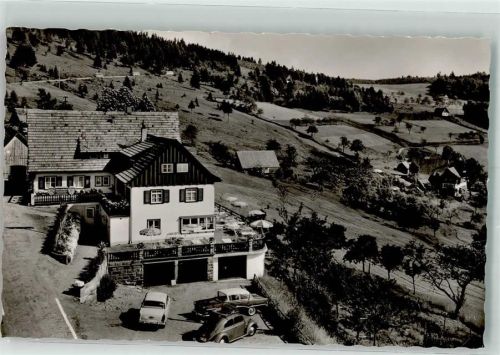 Brandmatt Gasthaus Pension Cafe Schwarzwaldperle Auto VW-Käfer Foto AK