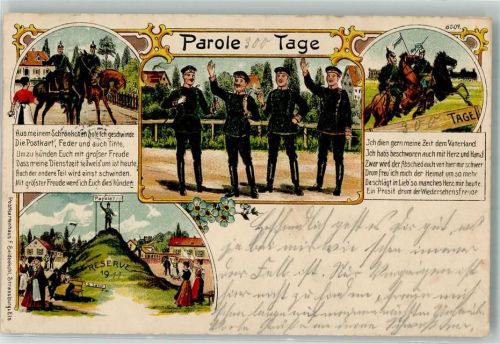 Parole noch 300 Tage Reserve 1911 Künstlerkarte