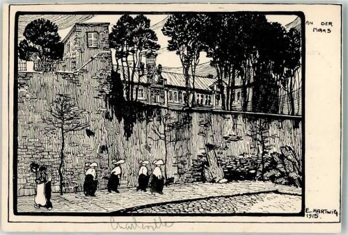 Charleville-Mezieres 1915 Ort handschriftlich sign. Hartwig An der Maas Feldpostkarte