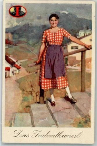 1926 sign. Wennerberg Frau im Dirndl Tracht