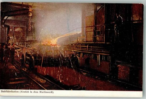 Stahlfabrikation Abstich in dem Martinwerk A.B.D. Serie 506 Nr. 5