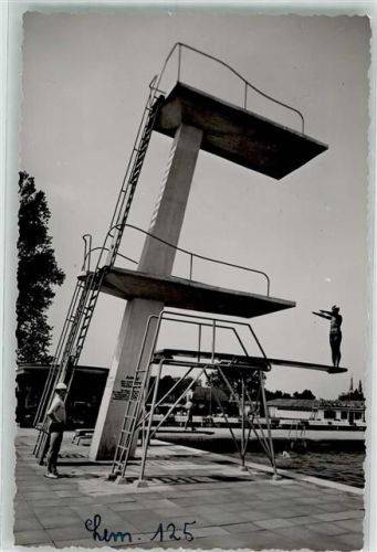 Lemgo Schwimmbad Sprungturm Ort handschriftlich