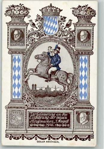 Postgeschichte Einführung der neuen Briefmarken Bayern 1910