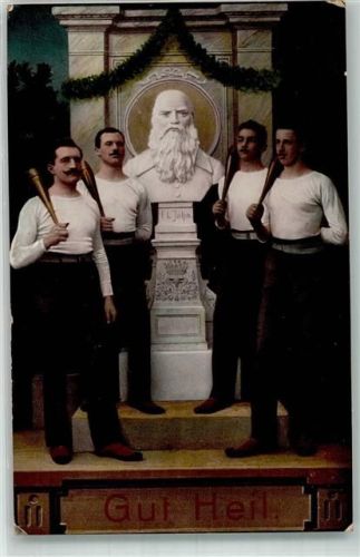 1910 Gut Heil Büste von Turnvater Jahn und Turner