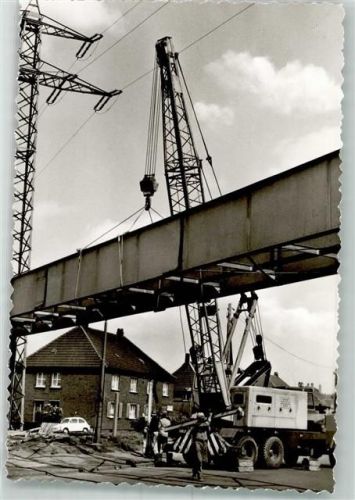 W4300 Essen , Ruhr Werbung Kran Konstruktion der Firma Nieden Brückenbau Bauarbeiter FOTO KEINE AK