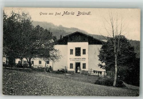 4271 Sankt Oswald bei Freistadt Foto AK Bad maria Bründl Gasthaus und Badehaus Ort handschriftlich Rückseite