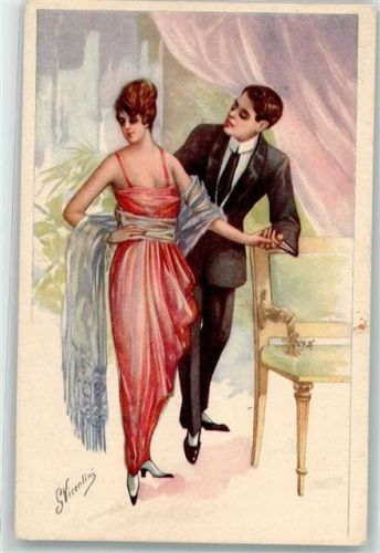 1919 Serie 492-5 Proprieta Artistica riservata sign. Vicentini Liebespaar