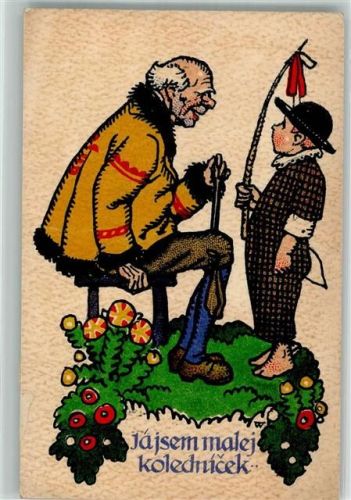 1919 Jajsem malej Kolednicek sign. J. Wenig Weihnachten