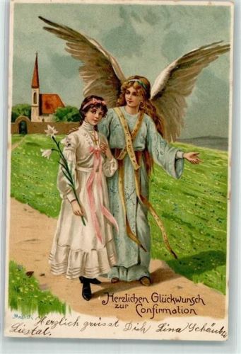 1905 Verlag Winkler & Voigt 5664 Konfirmation sign. Mailick