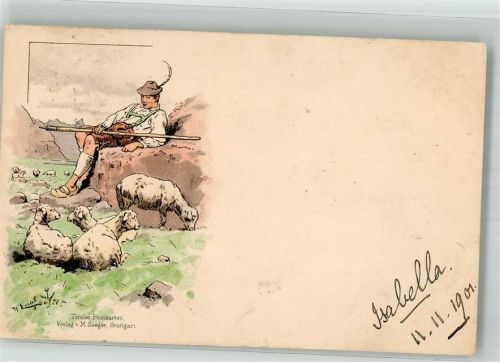 Schafe Tiroler Postkarten Verlag Seeger Lithographie
