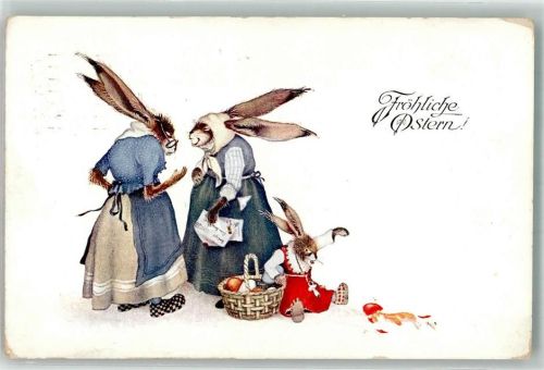 1913 Hasen vermenschlicht Verlag Brüder Kohn B.K.W.I. Serie 4620-1