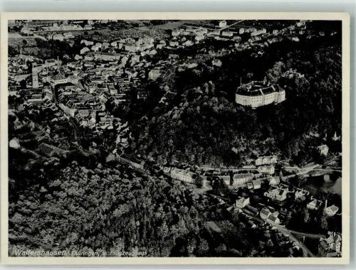 Waltershausen 1939 Fliegeraufnahme des Ortes mit Schloss Tenneberg