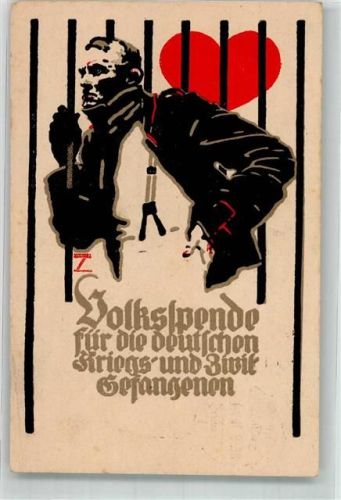 1916 Volksspende für die deutschen Kriegs- und Zivil Gefangenen