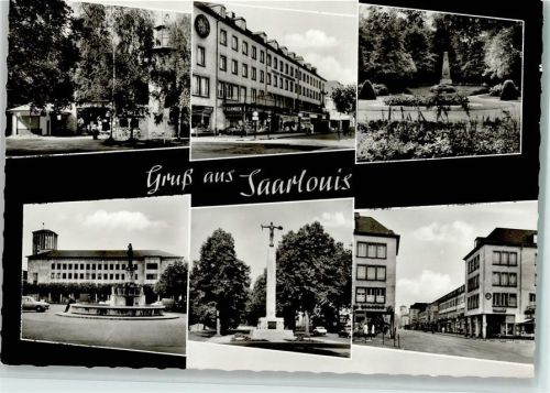 Saarlouis Ortsansichten Denkmal Brunnen Mehrfachaufnahme