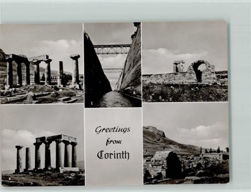 Korinth Apollon-Tempel Kanal Mehrfachaufnahme