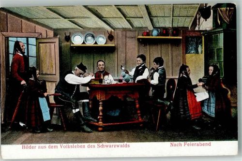 1906 Verlag Fuchs Nr. 2025 Nach Feierabend in der Bauernstube