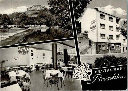 Bad Münster-Ebernburg Restaurant Piroschka Innenaufnahme Gastraum Ortsansicht 3-Bildaufnahme