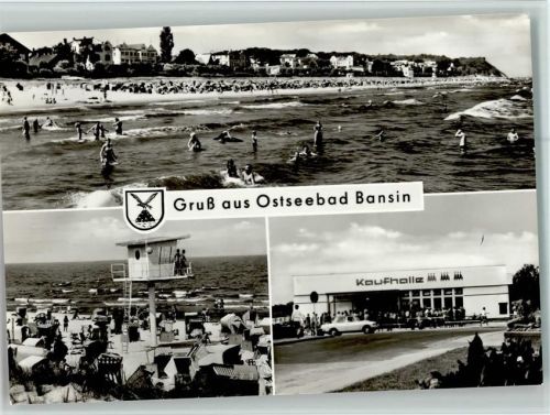 17419 O2251 Seebad Bansin - Teilansicht Strand Kaufhaus 3-Bildaufnahme