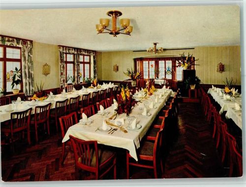 W7016 Gerlingen , Württ Hotel Träuble Innenaufnahme Saal gedeckter Tisch