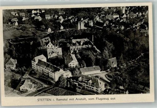 Stetten 1943 Fliegeraufnahme des Ortes mit Schloss Stetten