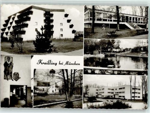Krailing Ortsansichten Schwimmbad Kirche Mehrfachaufnahme
