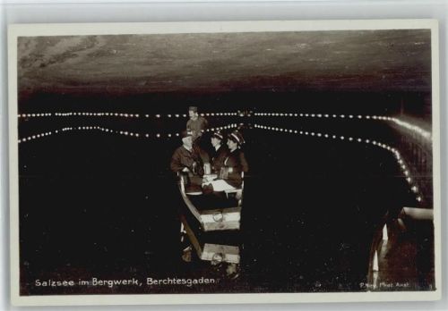 Berchtesgaden Salzsee im Bergwerk , Ruderboot ca 1920 AK