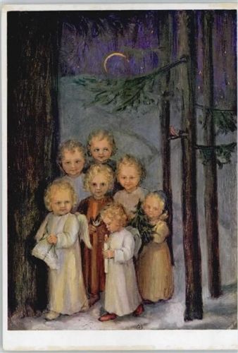Nr. 346 - auf dem Weg zu Dir - 1940 AK Weihnachten - Engel im Wald