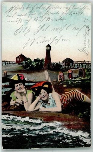 1910 Badenixen am Wasser