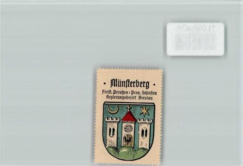 Münsterberg i Schl Vignette Wappen Kaffee Hag ca 1920-1940