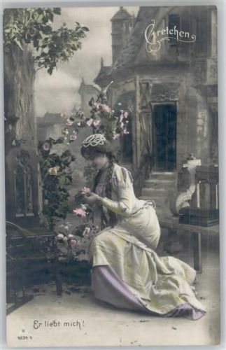 1906 Serie 4034-4 - Foto AK Blüten zupfen - Schmuckkasten