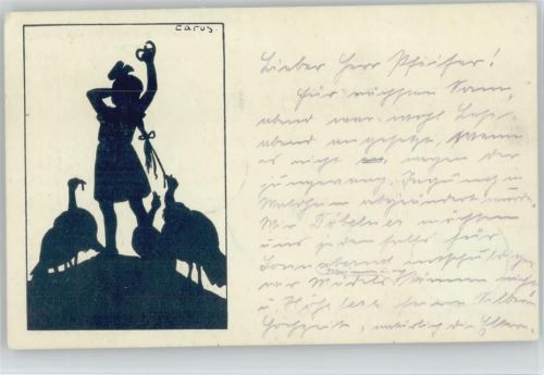 1930 Scherenschnitt Serie J I. Nr. 24 - Mädchen mit Truthähne - Tierschutzverein AK