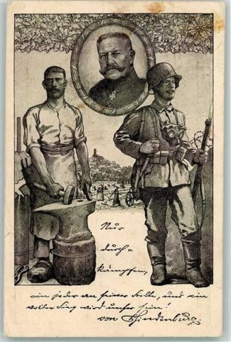 Der Schmied, der Soldat und Hindenburg 1918 AK