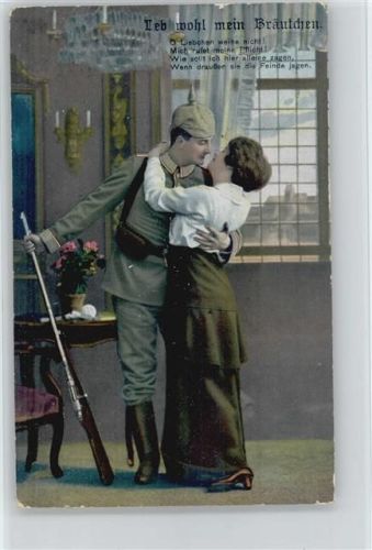 1916 Leb wohl mein Bräutchen - Der Kuss