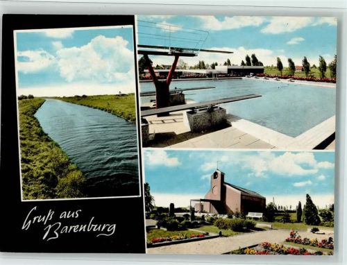 Barenburg Schwimmbad Sprungturm Kirche Ortsansicht 3-Bildaufnahme