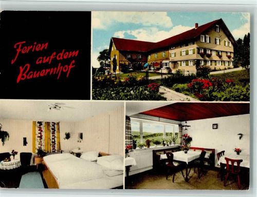 Maierhöfen Bauernhof Innenaufnahmen Speisezimmer Doppelzimmer 3-Bildaufnahme