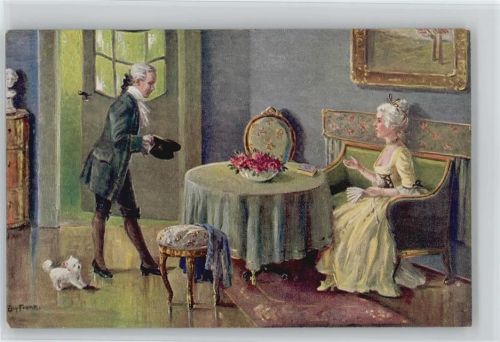 Glamour Frau - Fächer - "Galante Zeit" Moderne Meister Nr. 689 -