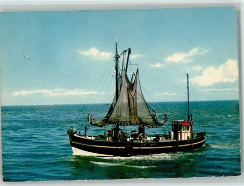 Fischkutter beim Fangen 1969 AK Fischerboot