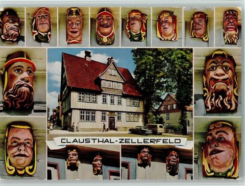Clausthal-Zellerfeld Bergapotheke bekannt als Fratzenapotheke im Stadtteil Zellerfeld Masken
