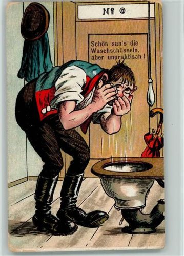Schön sans die Waschschüsseln aber unpraktisch , litho